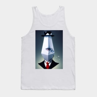 Suit gentleman nose ring surrealism character Tank Top